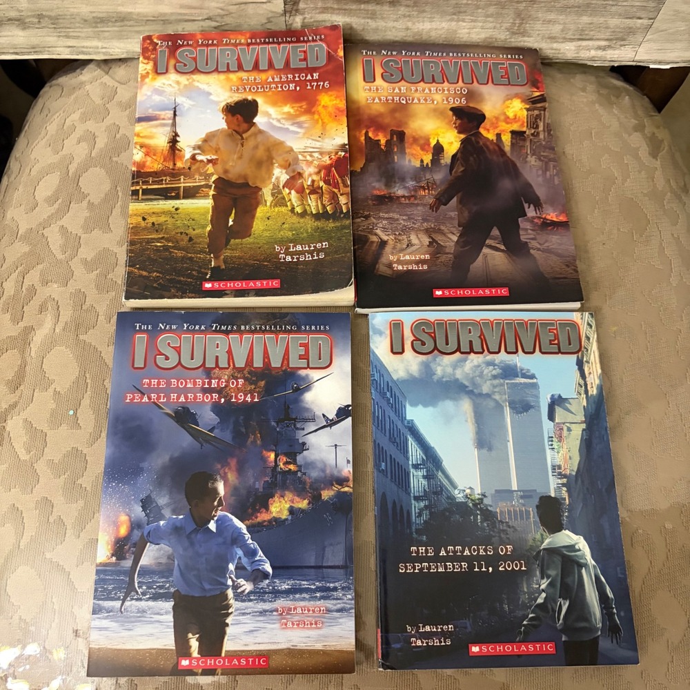 I Survived Book Lot 4 Lauren Tarshis Scholastic 9/11 Pearl Harbor Revolution